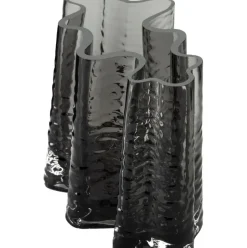 Jarron De Vidrio Soplado Artesanalmente Con Relieves Gry