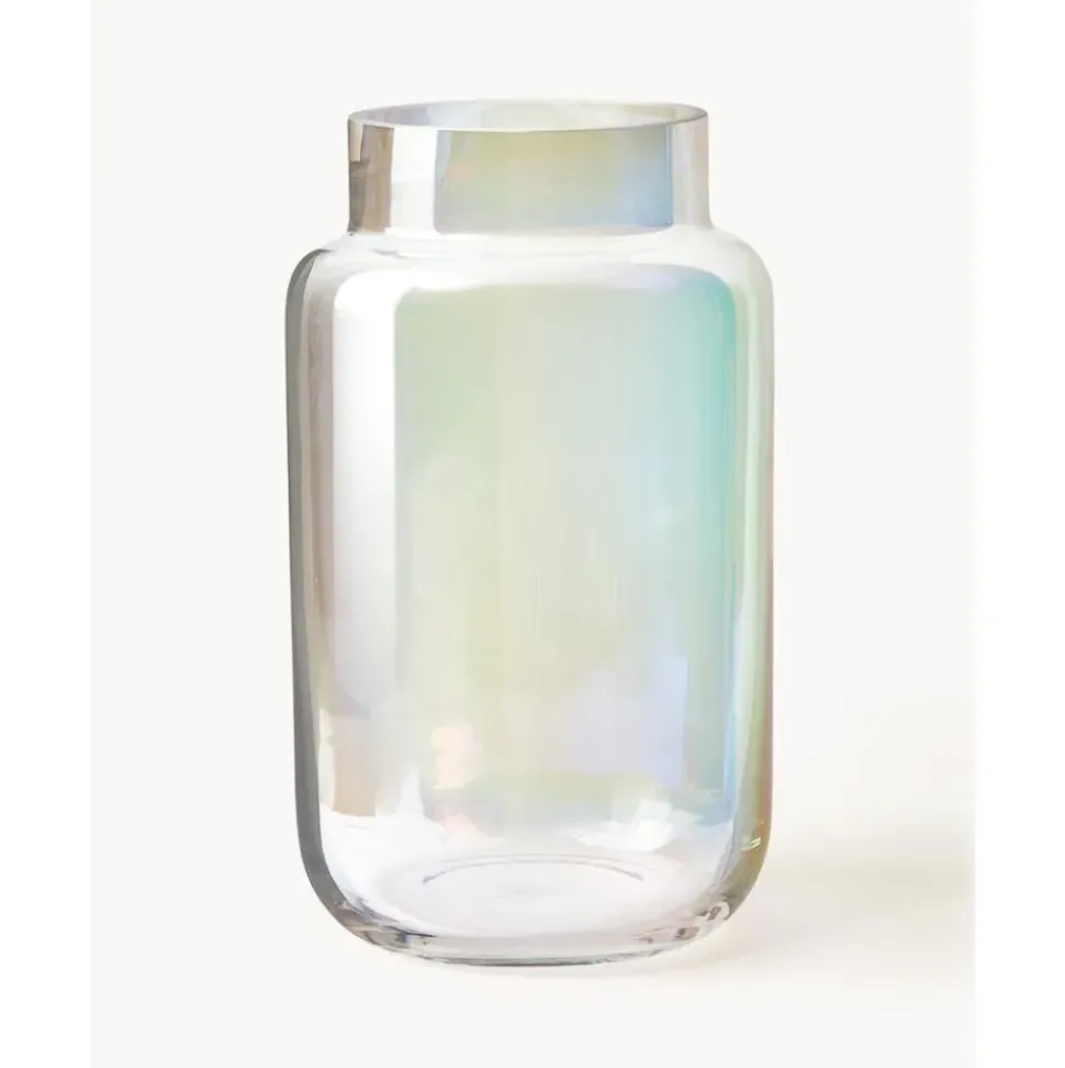 Jarron Grande De Vidrio Iridiscente Lasse