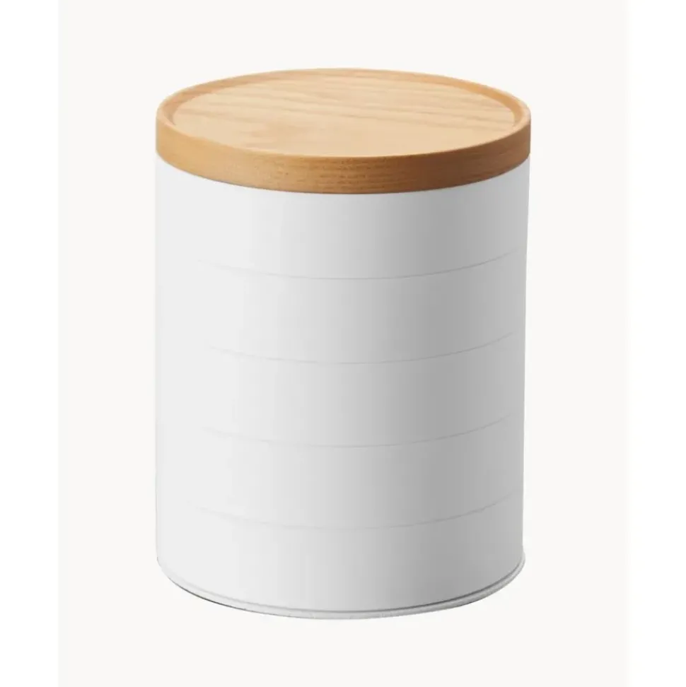 Joyero Con Tapadera De Madera Tosca, 5 Niveles