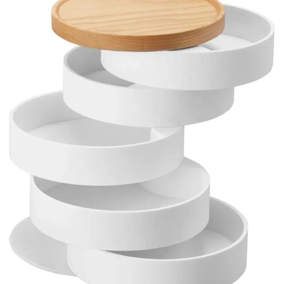 Joyero Con Tapadera De Madera Tosca, 5 Niveles