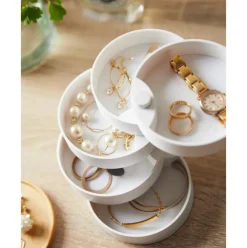 Joyero Con Tapadera De Madera Tosca, 5 Niveles