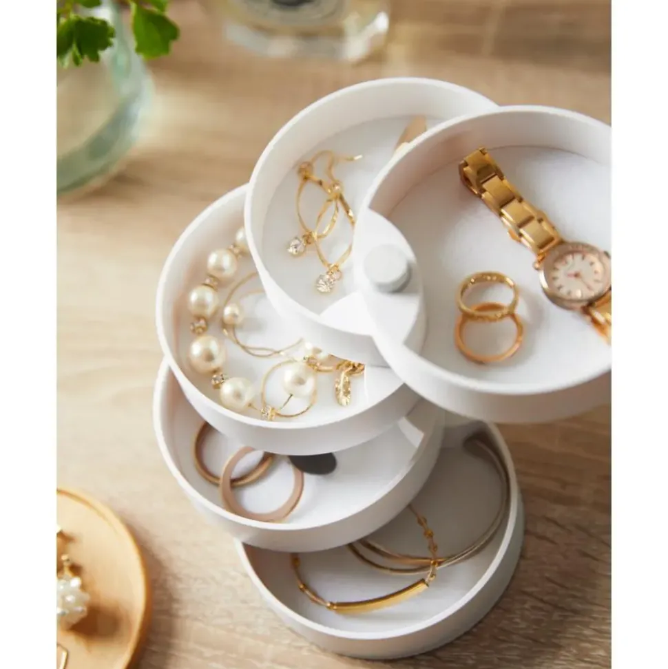 Joyero Con Tapadera De Madera Tosca, 5 Niveles