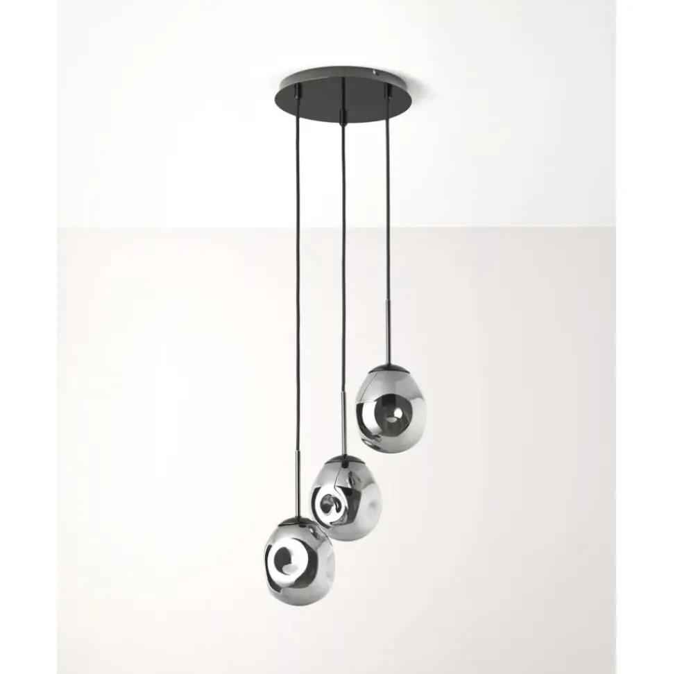 Lampara De Techo Cluster De Vidrio Espejado Amora