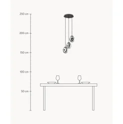 Lampara De Techo Cluster De Vidrio Espejado Amora