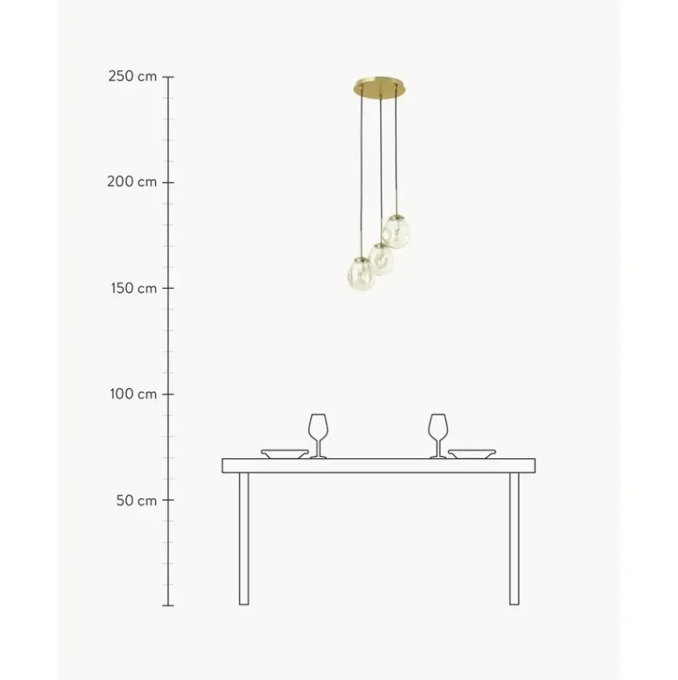 Lampara De Techo Cluster De Vidrio Amora