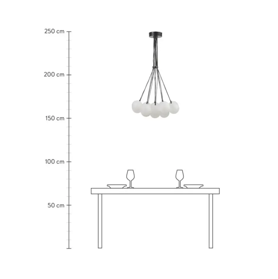 Lampara De Techo Cluster De Vidrio Lyna