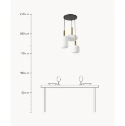 Lampara De Techo Cluster De Vidrio Opalino Candela