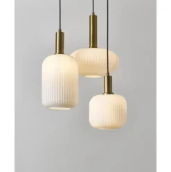 Lampara De Techo Cluster De Vidrio Opalino Candela