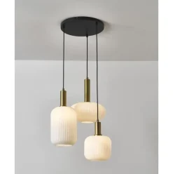 Lampara De Techo Cluster De Vidrio Opalino Candela