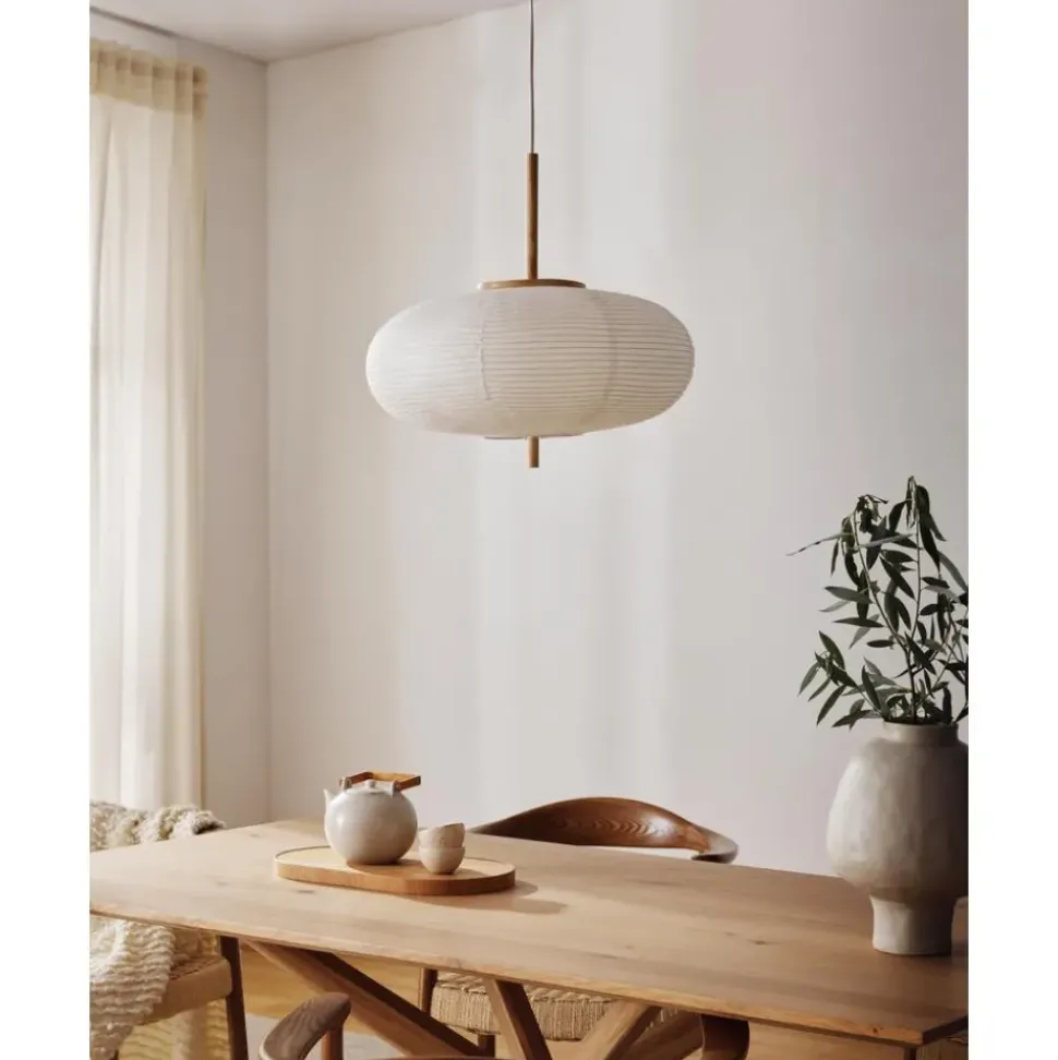 Lampara De Techo De Papel De Arroz De Diseno Misaki