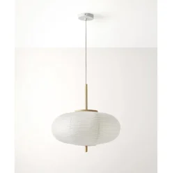 Lampara De Techo De Papel De Arroz De Diseno Misaki