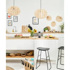 Lampara De Techo De Ratan Ufe