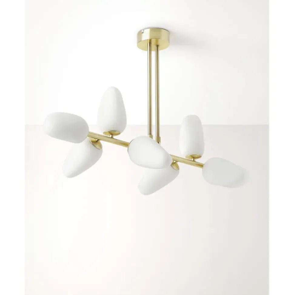 Lampara De Techo De Vidrio Opalino Lilja