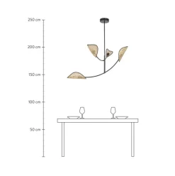 Lampara De Techo Grande Con Tejido Vienes Freja
