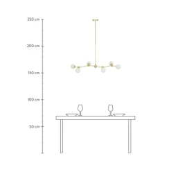 Lampara De Techo Grande De Vidrio Opalino Aurelia