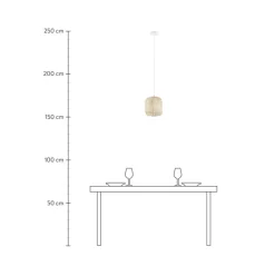 Lampara De Techo Pequena De Bambu Adam