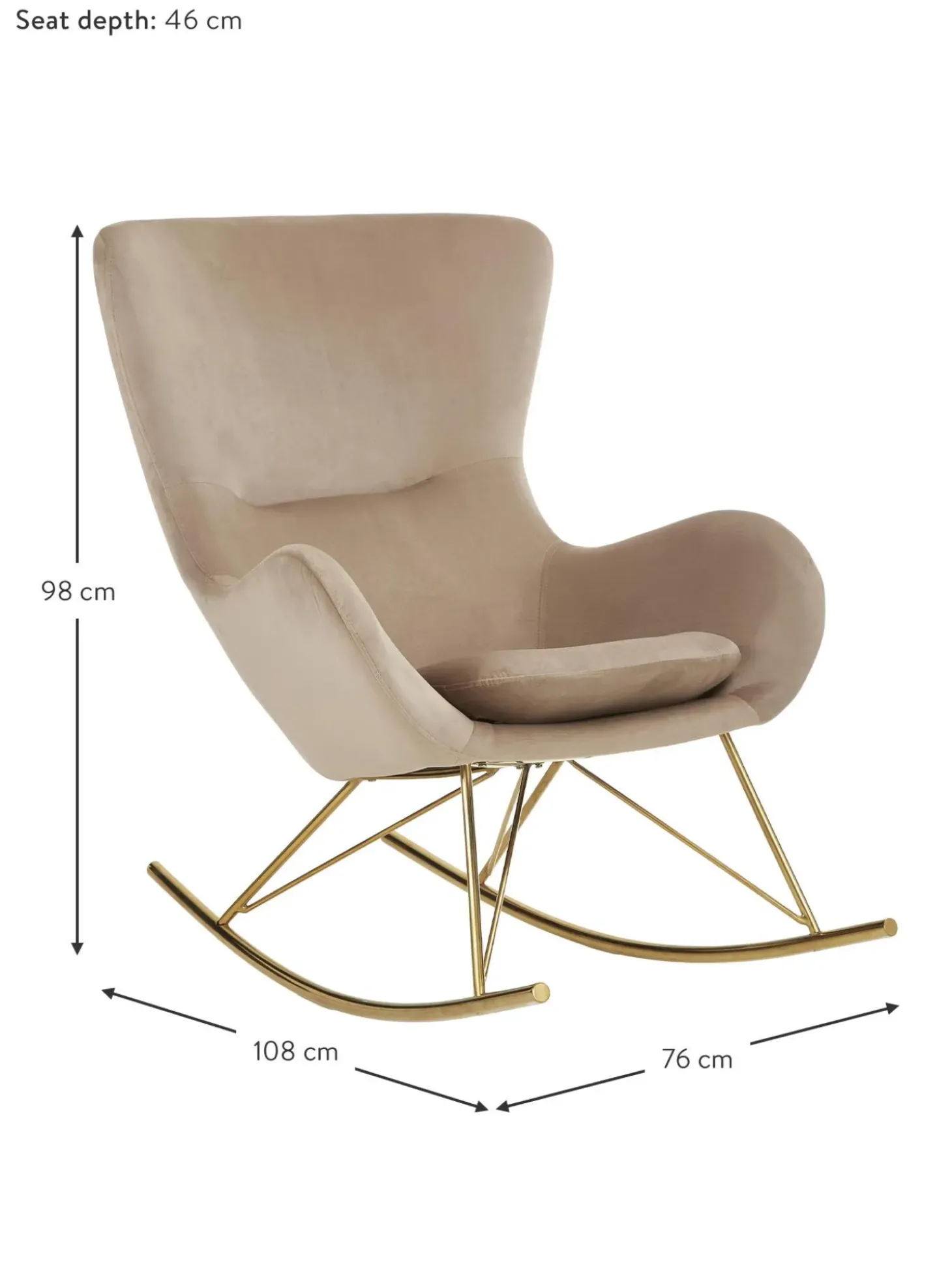 Mecedora De Terciopelo Wing