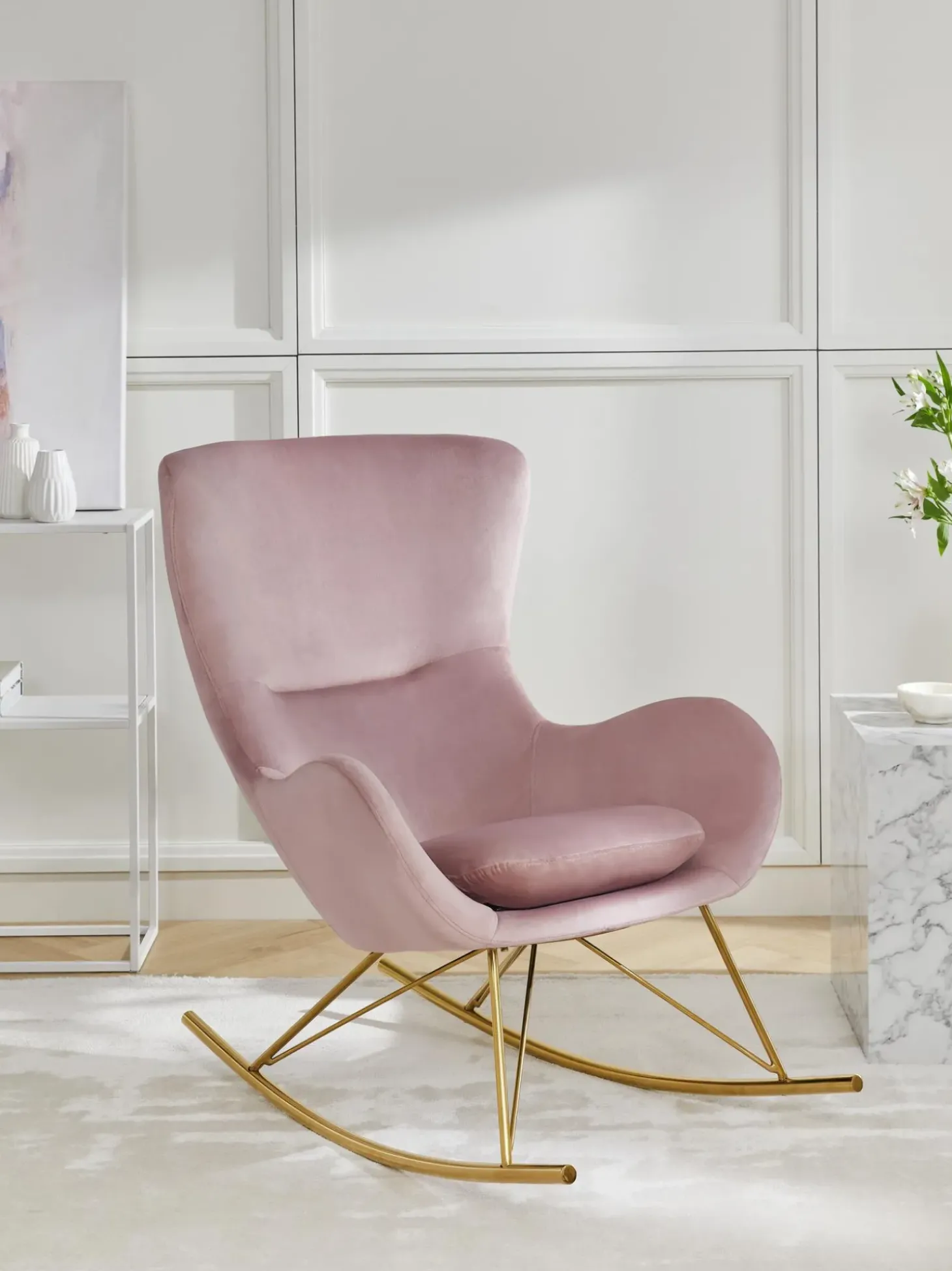 Mecedora De Terciopelo Wing