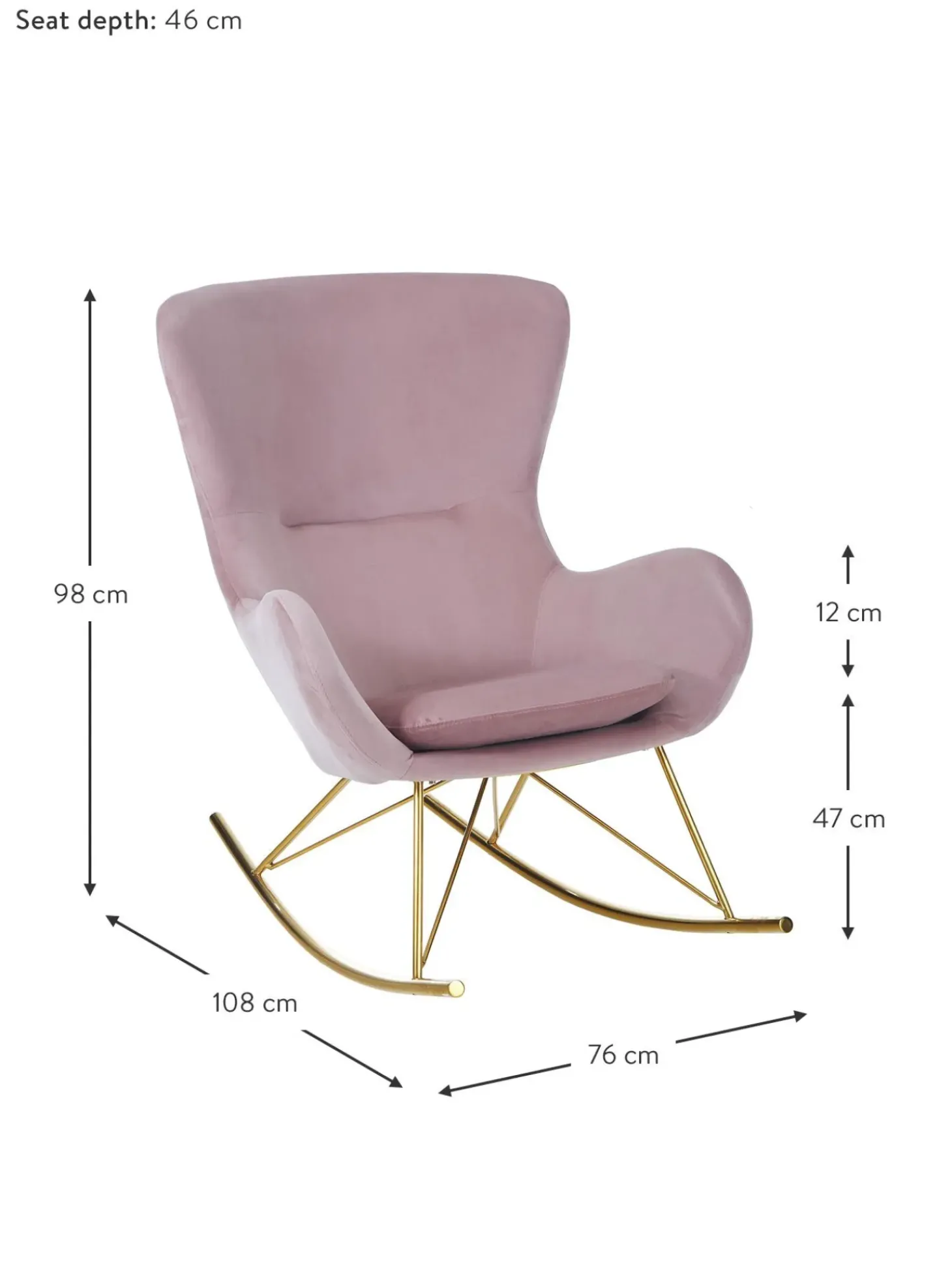 Mecedora De Terciopelo Wing