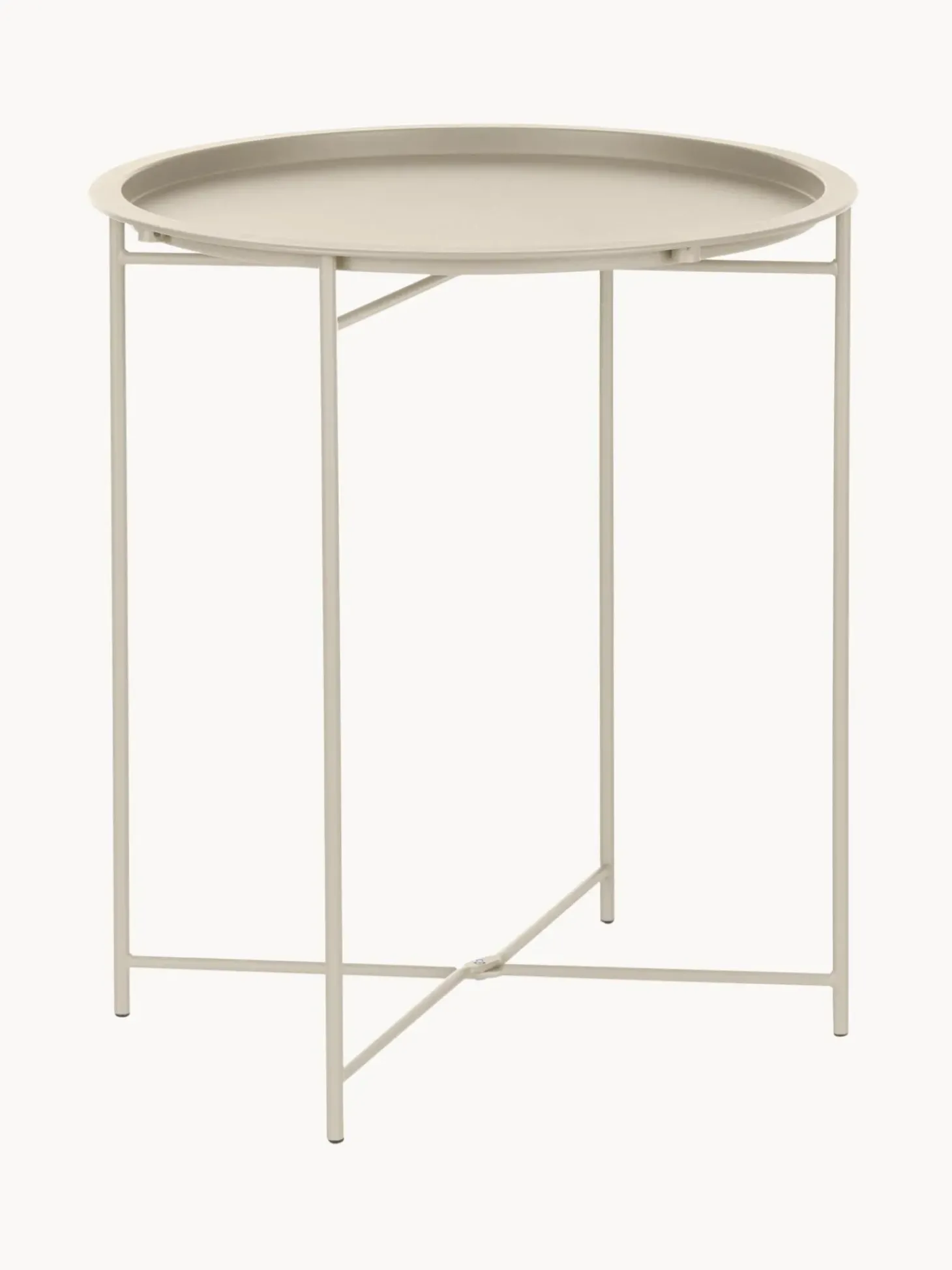 Mesa Auxiliar Con Bandeja Redonda De Metal Sangro