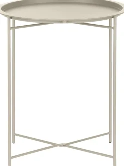 Mesa Auxiliar Con Bandeja Redonda De Metal Sangro