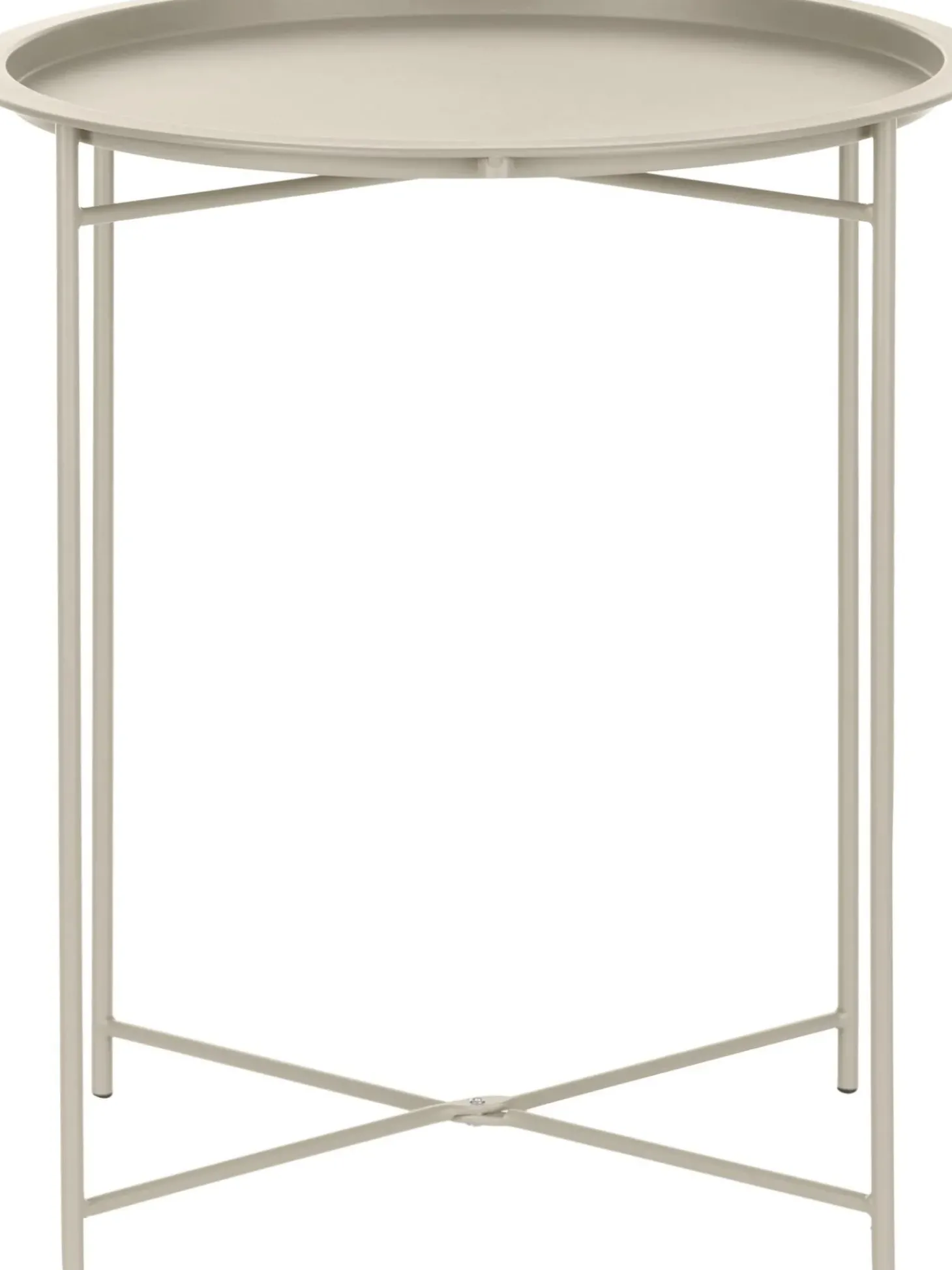 Mesa Auxiliar Con Bandeja Redonda De Metal Sangro