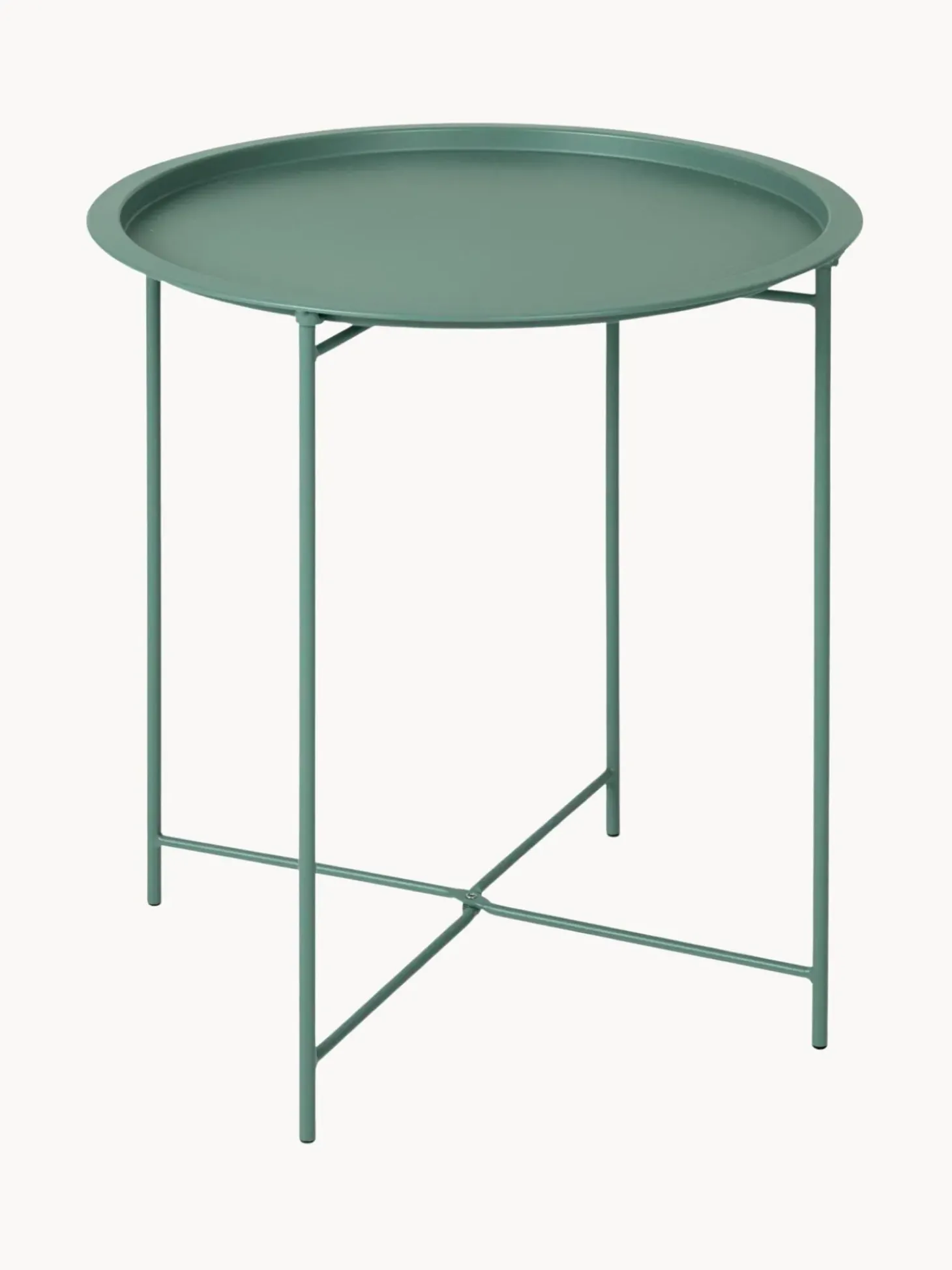 Mesa Auxiliar Con Bandeja Redonda De Metal Sangro