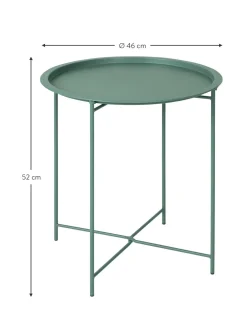 Mesa Auxiliar Con Bandeja Redonda De Metal Sangro