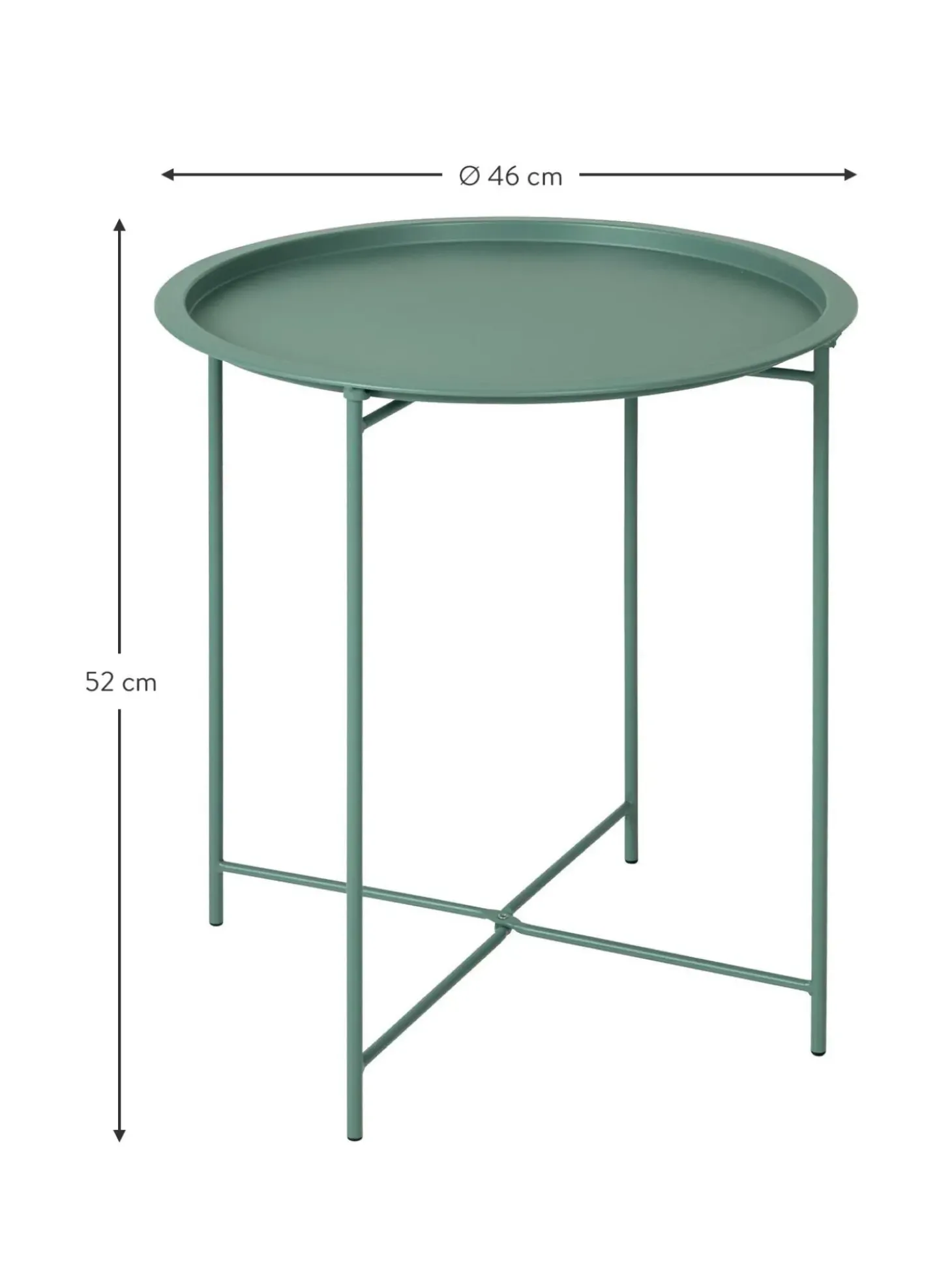 Mesa Auxiliar Con Bandeja Redonda De Metal Sangro