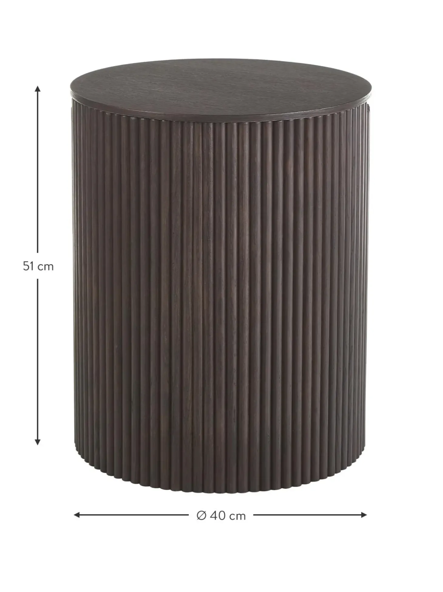 Mesa Auxiliar De Madera Nele, Con Funcion De Almacenamiento