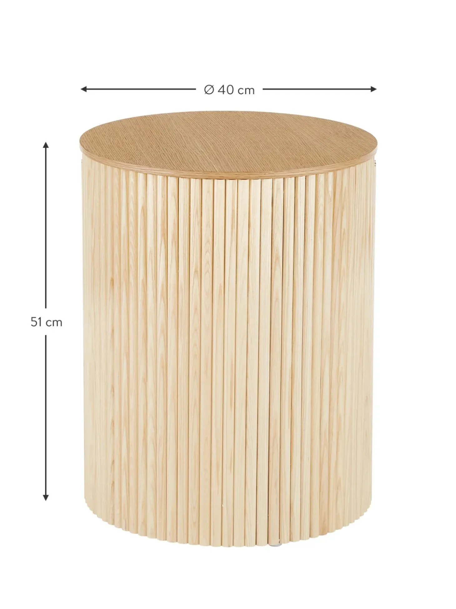 Mesa Auxiliar De Madera Nele, Con Funcion De Almacenamiento