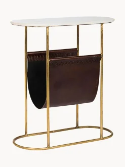 Mesa Auxiliar De Marmol Marmol, Con Revistero