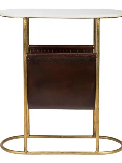 Mesa Auxiliar De Marmol Marmol, Con Revistero