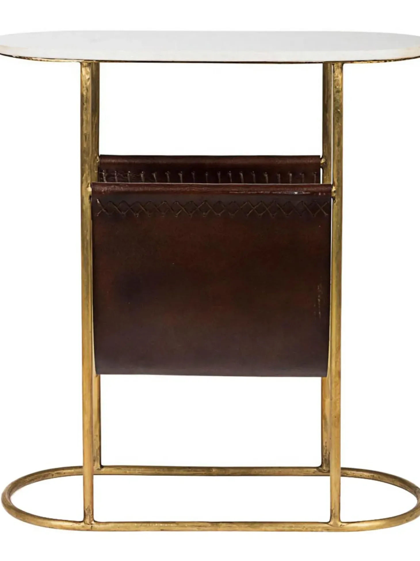 Mesa Auxiliar De Marmol Marmol, Con Revistero