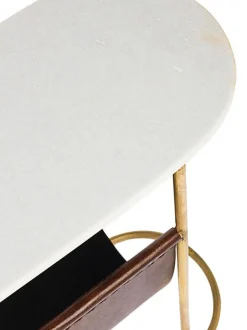 Mesa Auxiliar De Marmol Marmol, Con Revistero