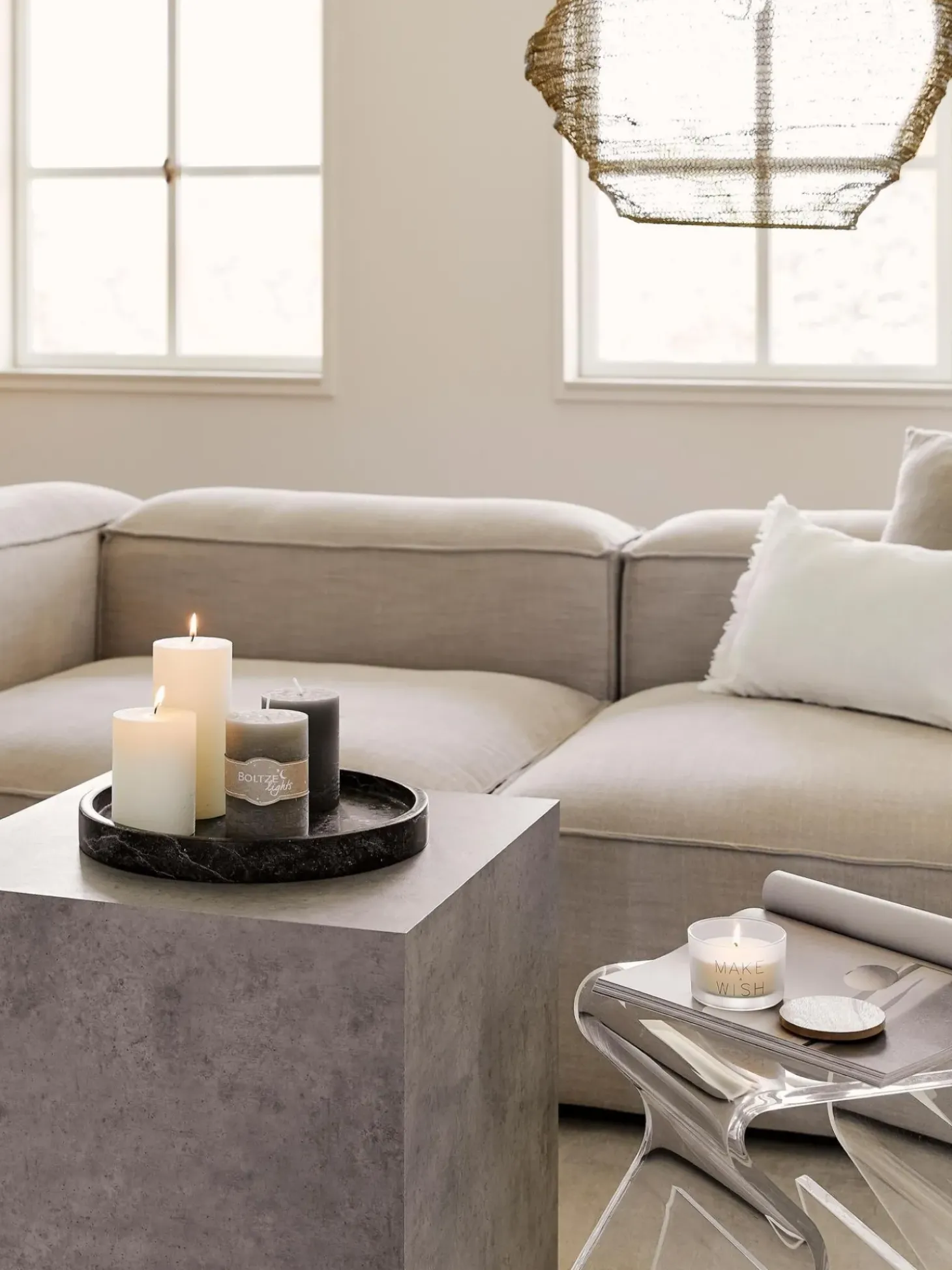 Mesa Auxiliar En Look Marmol Lesley