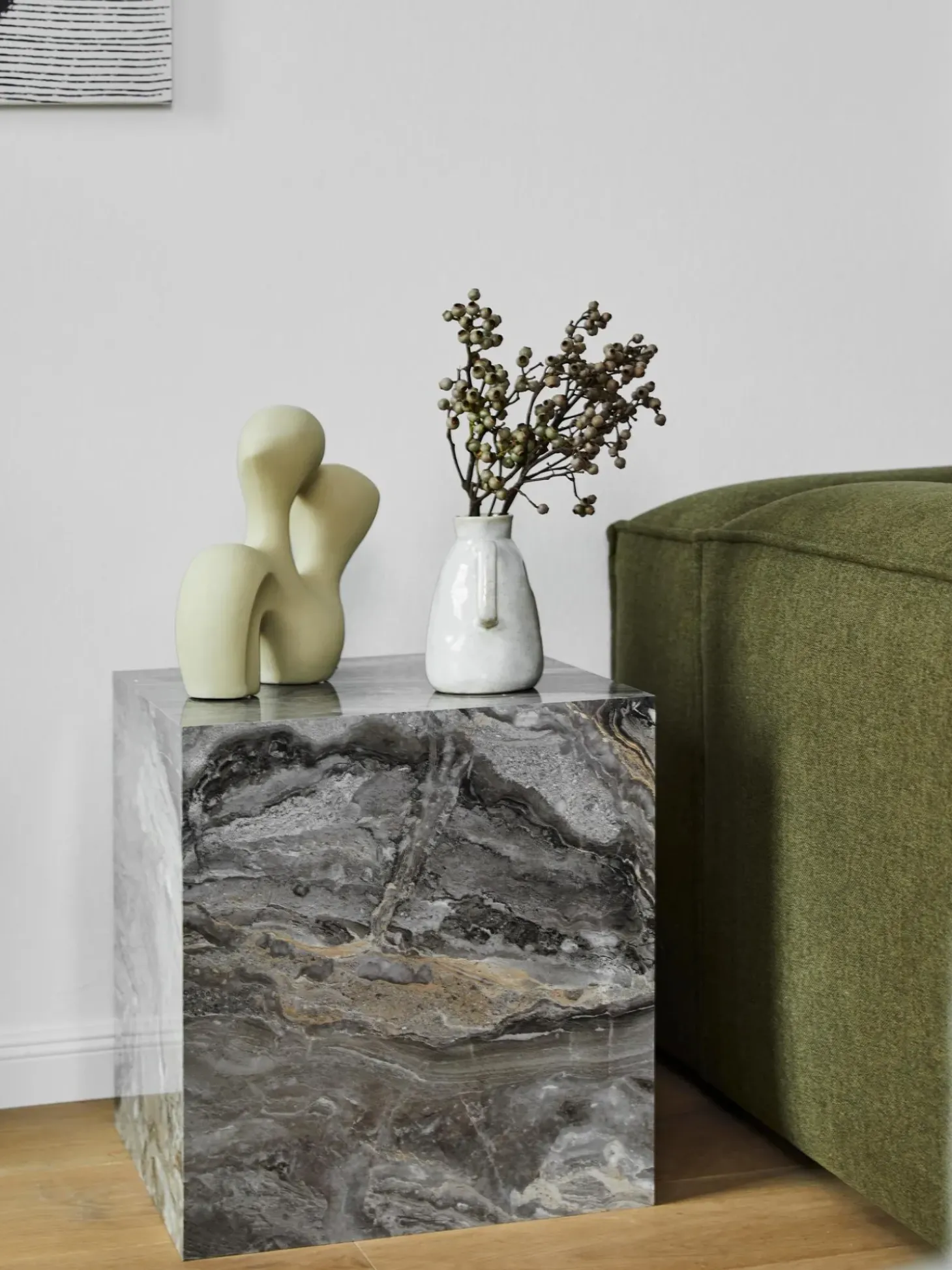 Mesa Auxiliar En Look Marmol Lesley