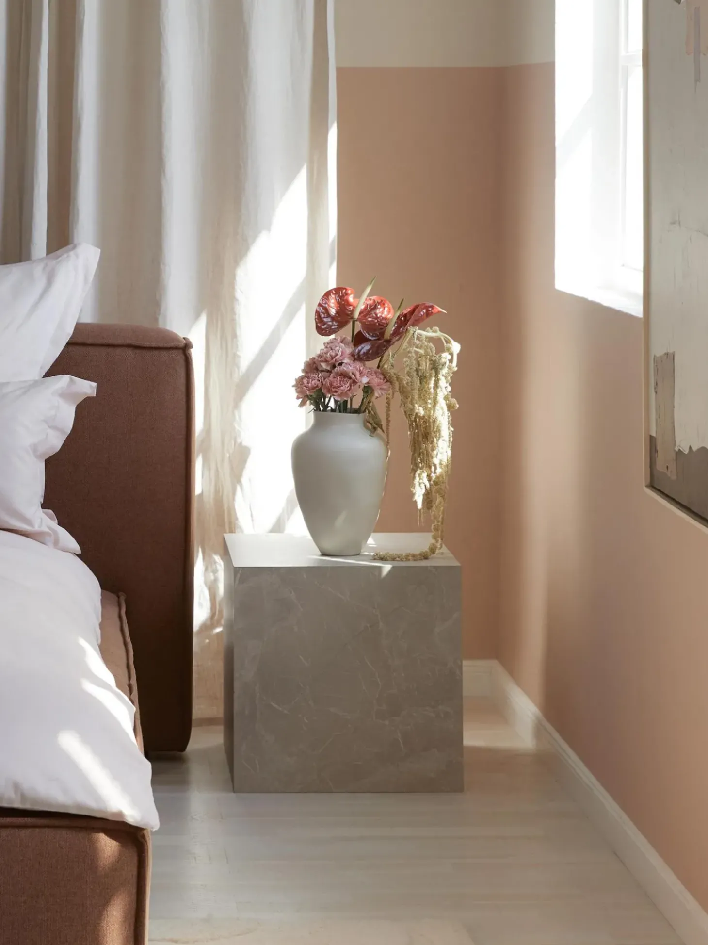 Mesa Auxiliar En Look Travertino Lesley