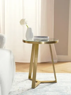 Mesa Auxiliar Fortunata, Tablero De Vidrio