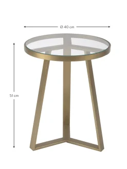 Mesa Auxiliar Fortunata, Tablero De Vidrio
