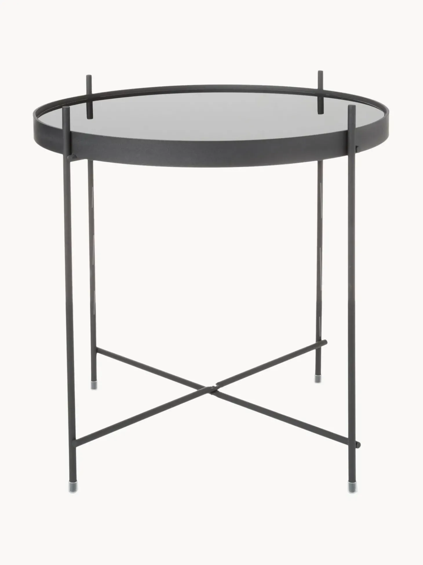 Mesa Auxiliar Plegable Cupid, Tablero De Cristal