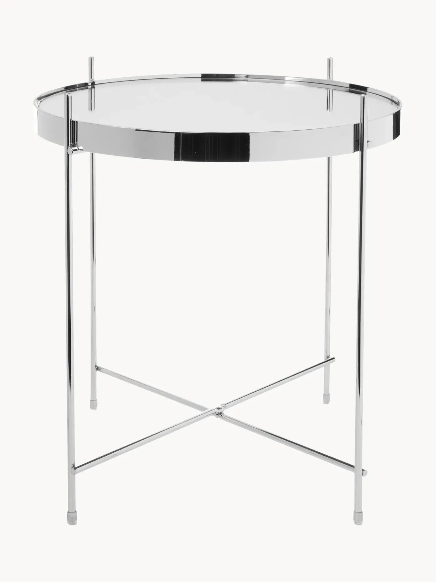 Mesa Auxiliar Plegable Cupid, Tablero De Cristal