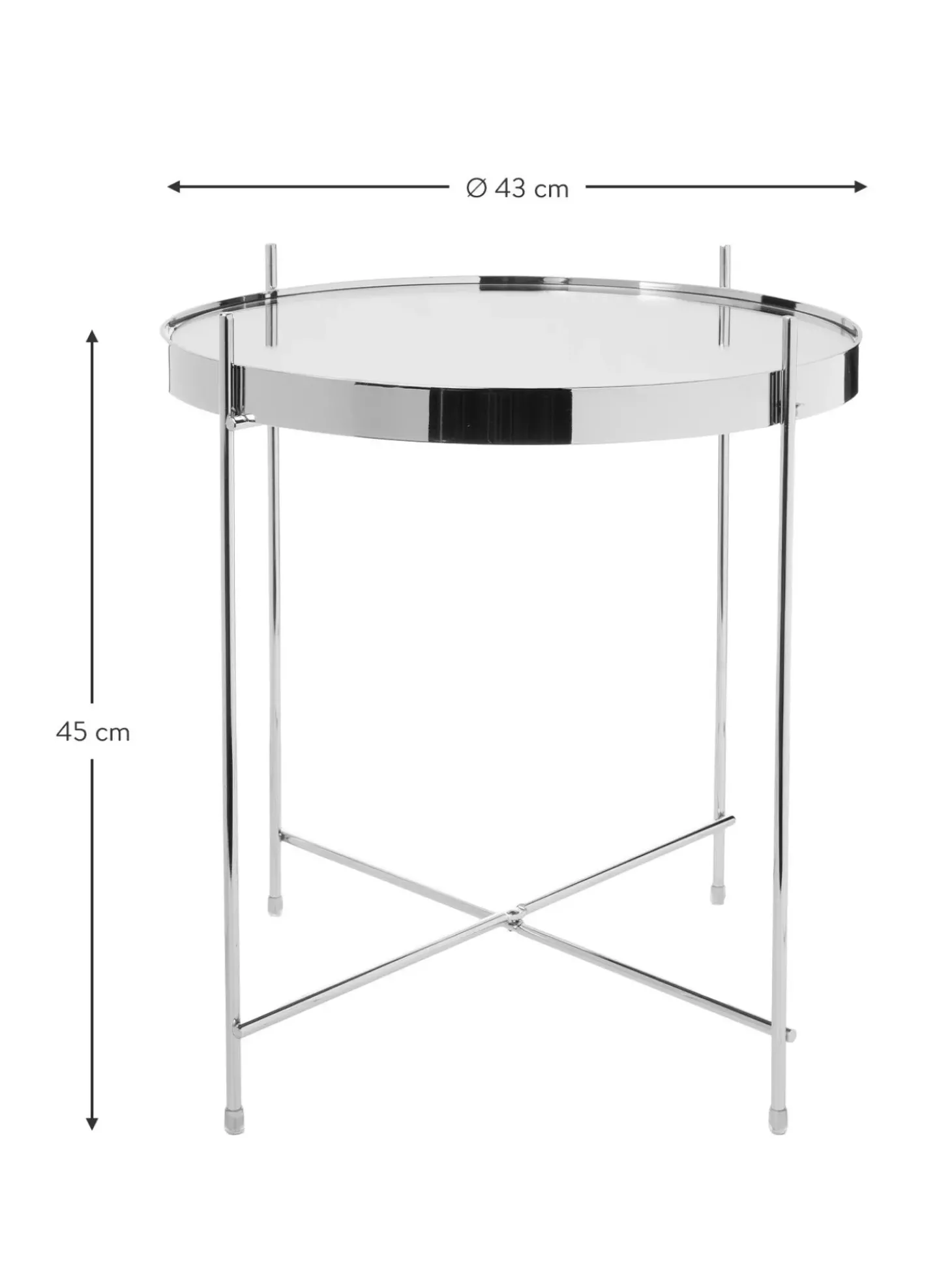 Mesa Auxiliar Plegable Cupid, Tablero De Cristal