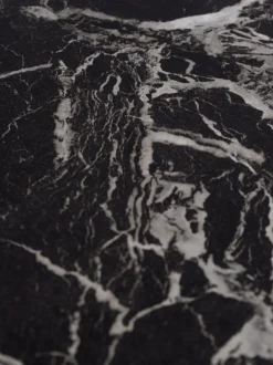 Mesa Auxiliar Plegable Cupid, Tablero De Cristal En Aspecto Marmol