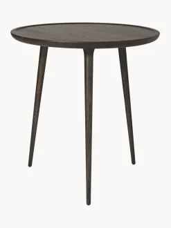 Mesa Auxiliar Redonda Artesanal De Madera De Roble Accent