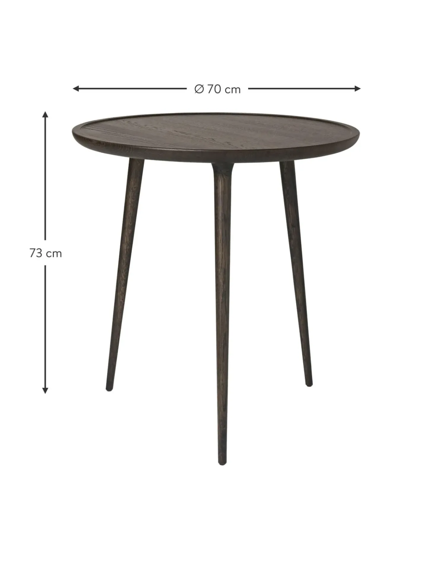 Mesa Auxiliar Redonda Artesanal De Madera De Roble Accent