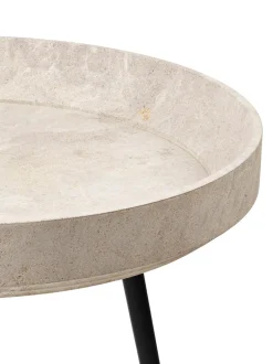 Mesa Auxiliar Redonda Artesanal De Madera De Roble Bowl