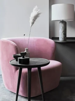 Mesa Auxiliar Redonda Artesanal De Madera De Roble Accent