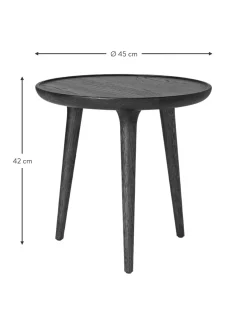 Mesa Auxiliar Redonda Artesanal De Madera De Roble Accent