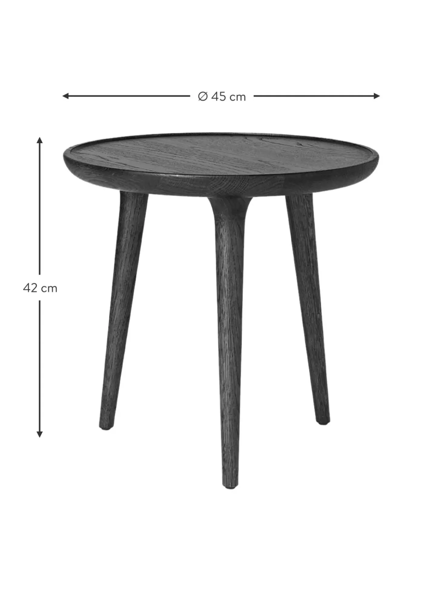 Mesa Auxiliar Redonda Artesanal De Madera De Roble Accent